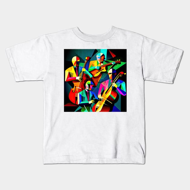 Quartet of Musicians Kids T-Shirt by Tarrby